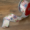 thumbnail image 2 of Northlight Blue and White Snowflakes Christmas Wired Craft Ribbon 2.5" x 16 Yards, 2 of 3