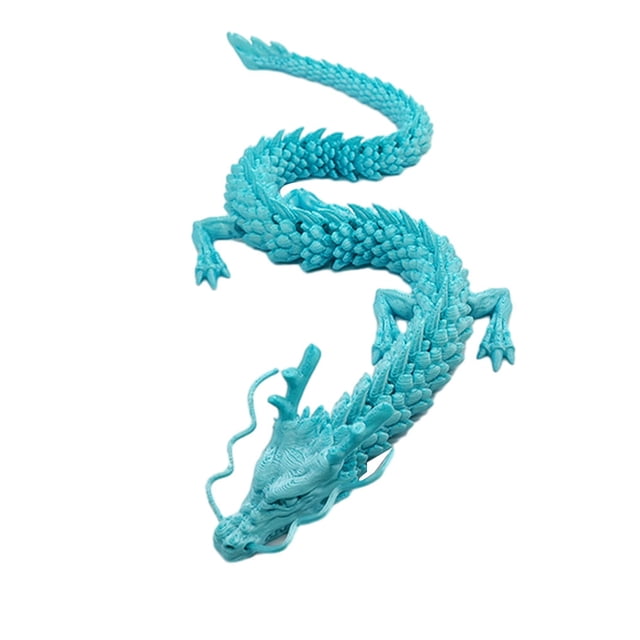 Youkk Home Decor With Elegant 3D Printed Chinese Dragon Add Charm To Home Handmade silk blue 30CM