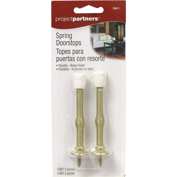 2 pc Spring Loaded Door Stops, Stoppers, Brass finish,