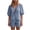 Blue, variant on Women Y2k 2 Piece Plaid Pajama Set Cute Tie Front Puff Sleeve Babydoll Shirt Gingham Shorts Lounge Pjs Sleepwear