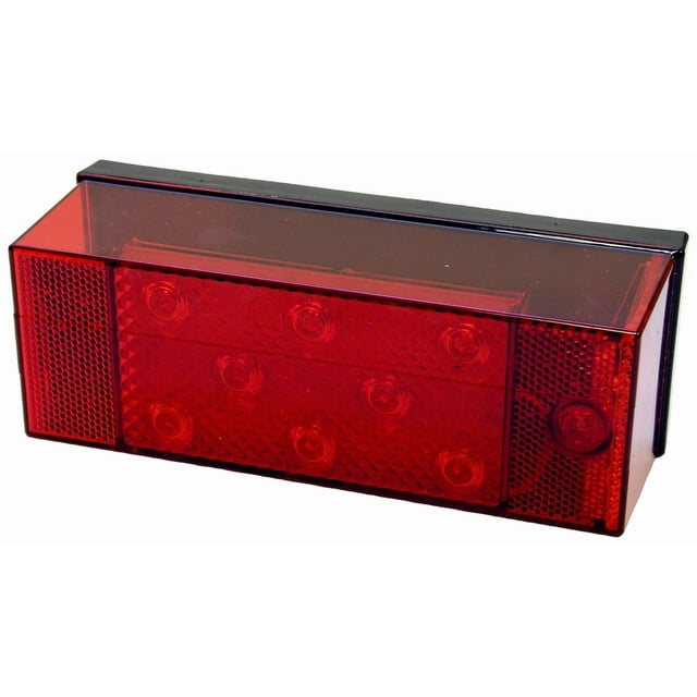 Peterson Mfg. Trailer Light V856 Stop/Turn/Tail Light; LED; Rectangular; Red Lens; 7.94 Inch x 2.88 Inch; With Carriage Mounting Bolts; Submersible