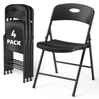 EMMA + OLIVER Black Outdoor Stackable Chairs, Flex Comfort