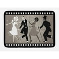 thumbnail image 1 of Music Bath Mat, Dancing Nostalgic Gentleman Ladies Enjoying 40's Style Film Design, Plush Bathroom Decor Mat with Non Slip Backing, 29.5" X 17.5", Dark Eggshell Multicolor, by Ambesonne, 1 of 2