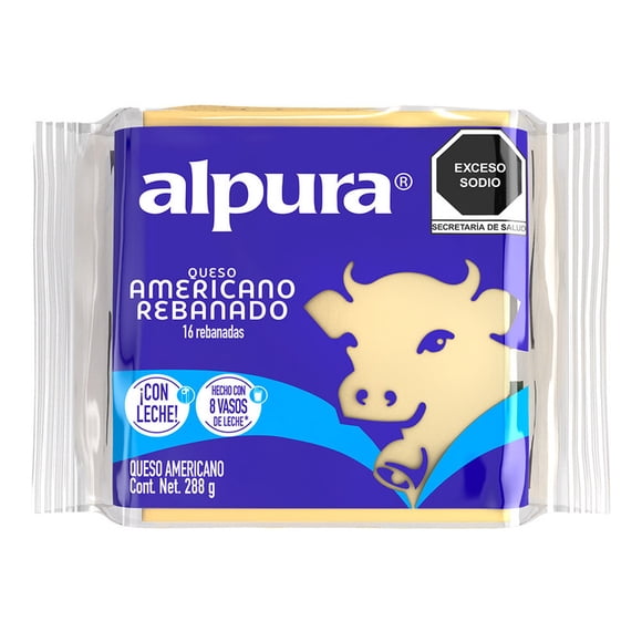 Queso Alpura Americano Rebanado 288 g