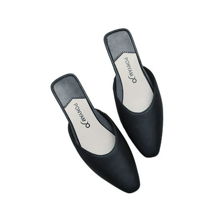 

Gomelly Mules Shoes for Women Slip On Backless Shoes Closed Toe Casual Shoes Black Size 7