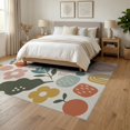 thumbnail image 3 of ODIKA 6'x9' Muted Pastel Springtime Harmony Design Washable Area Rug Chic Mid-Modern Motifs with Playful Floral Easy Care, Non-Shedding, for Queen Size Bedroom Under Bed Master Suite, 3 of 7