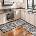 thumbnail image 3 of Kitchen Rugs Sets Of 2,Gray Floral Mandala and Leaf Pattern Anti Fatigue Kitchen Mat Rugs Non Slip Washable,Decorative Kitchen Floor Mats for Kitchen,Sink,Laundry,17"x47"+17"x47", 3 of 5