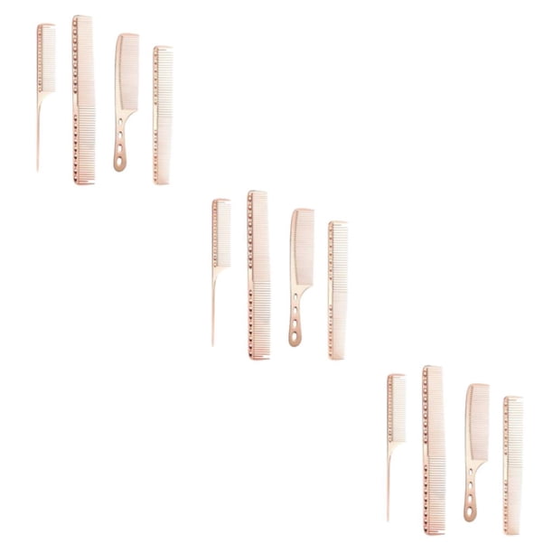 Minnieouse Peine de corte de 4 piezas para profesionales: ligero y duradero, unisex, más cómodo de sostener, peine de corte de cabello, oro rosa Type1 NO1
