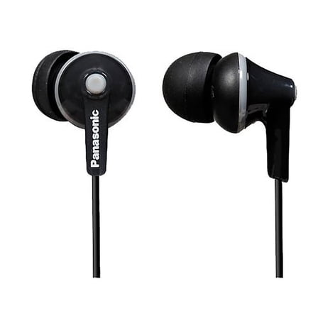 Panasonic RPHJE125EK Black Stereo Ergofit Design Powerful Sound Lightweight Wired in Ear Headphone