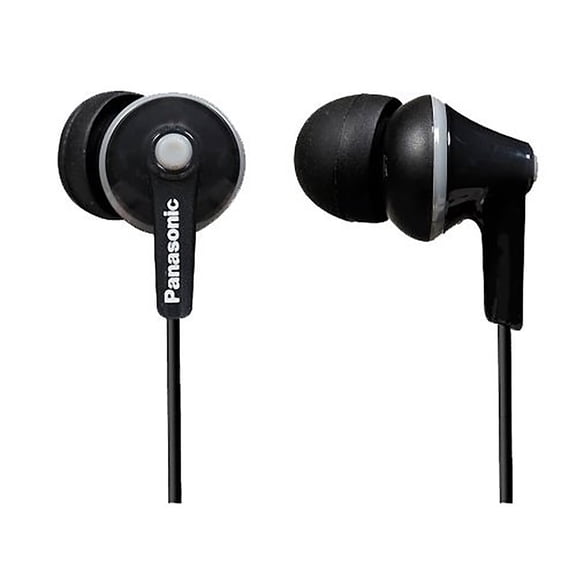 Panasonic RPHJE125EK Black Stereo Ergofit Design Powerful Sound Lightweight Wired in Ear Headphone
