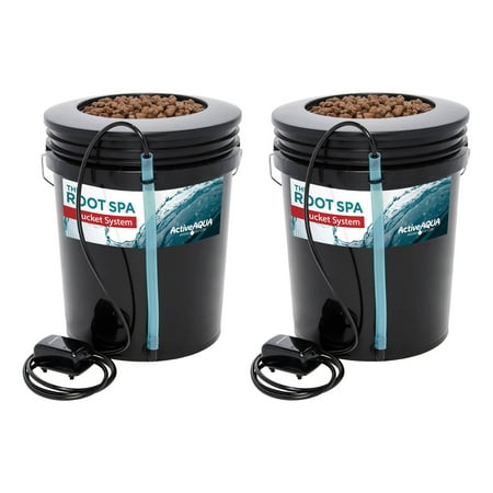 Active Aqua Root Spa 5 Ga. Hydroponic Bucket System Grow Kit, 2 Pack | (Best Type Of Hydroponic System For Weed)