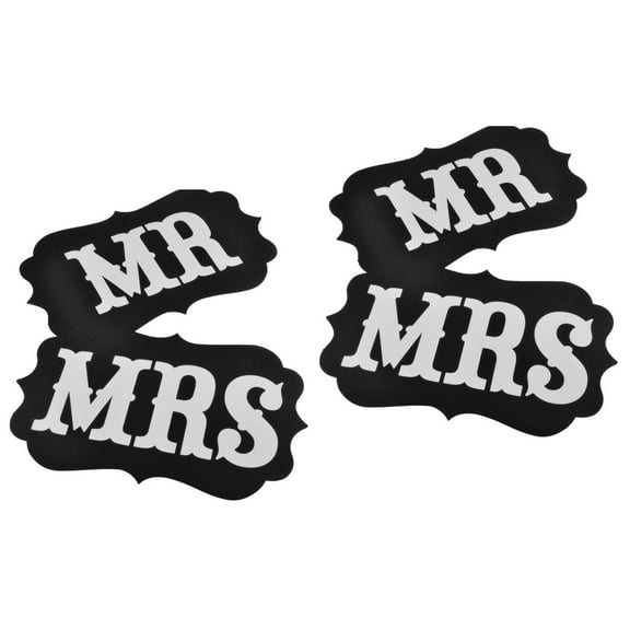 2pcs Pair of Mr and Mrs Photo Props, Mr and Mrs Chair Signs, Wedding Decorations, Bride and Groom Signs, Photo Booth Signs, Unique Wedding Decor