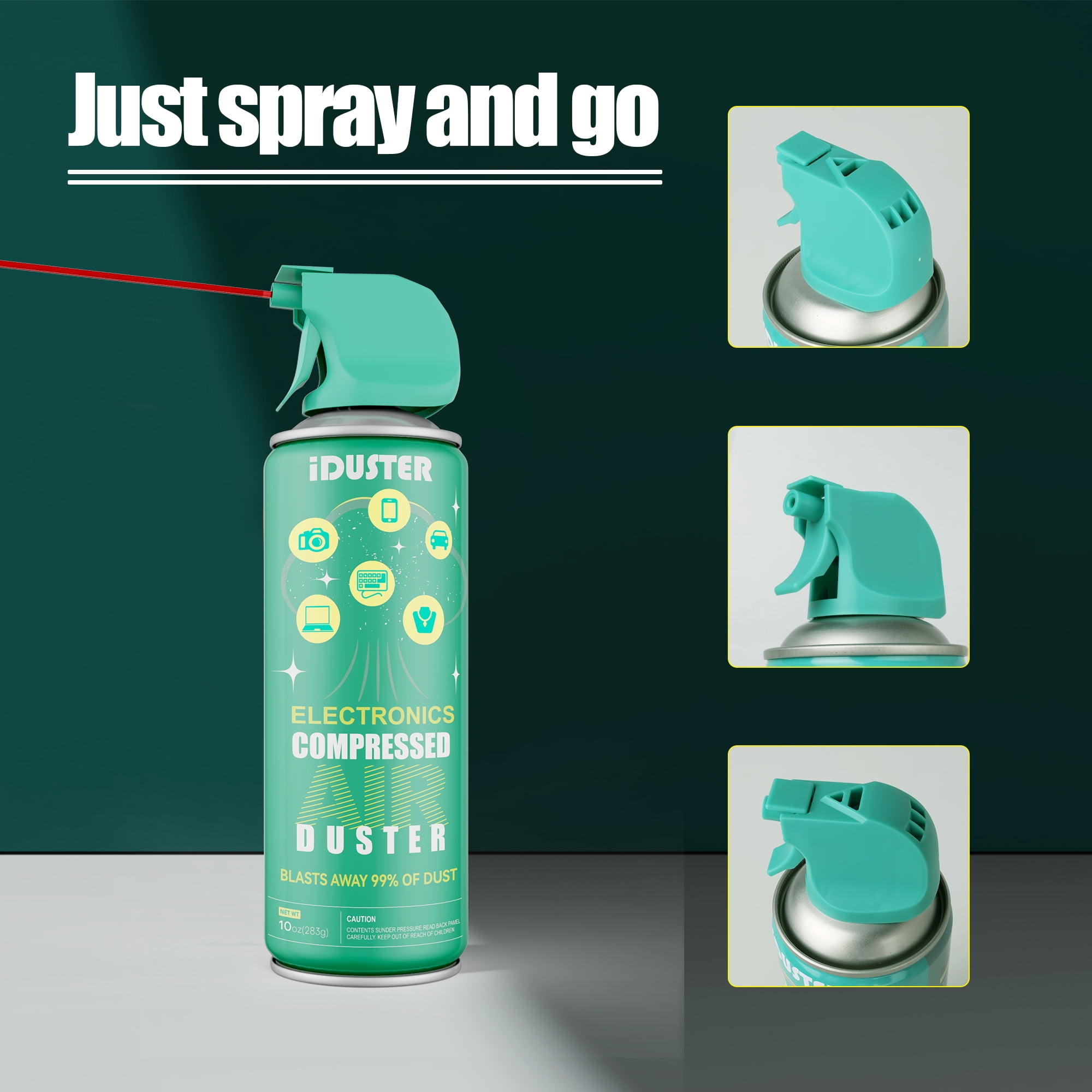 Compressed Air Duster Cleaner for Computer, iDuster Compressed Air Cans for Laptop Computer Jewelry Camera, 6 cans