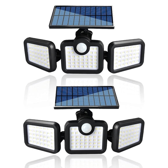 E T EASYTAO | Luces Solares 2 Paquetes, 108 LED Lámpara 3 Cabezales Ajustables Exterior Luz LED, 3 Modos 270 ° Lámpara Solares Exterior IP65 con Sensor de Movimiento para