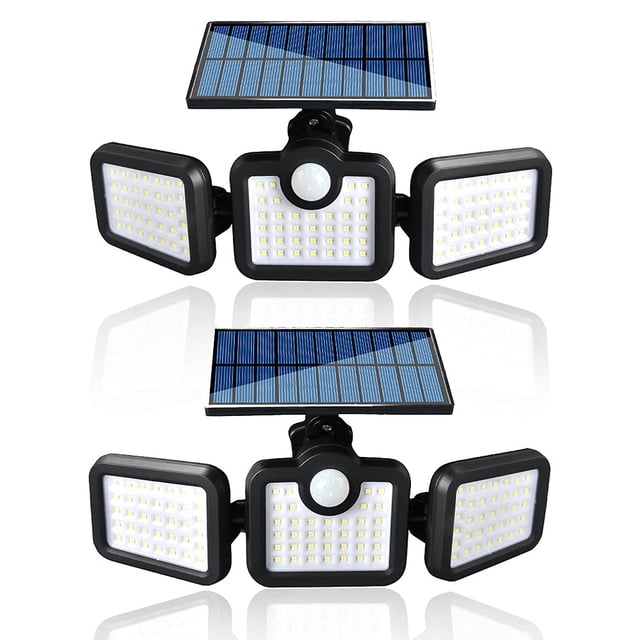 E T EASYTAO | Luces Solares 2 Paquetes, 108 LED Lámpara 3 Cabezales Ajustables Exterior Luz LED, 3 Modos 270 ° Lámpara Solares Exterior IP65 con Sensor de Movimiento para