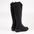 thumbnail image 3 of Plus Size Women's Mid-Calf Boots Back Zipper Slip-On Chunky Mid Heel Comfortable Wide Calf Boots for Daily, 3 of 8