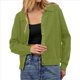 thumbnail image 3 of Suéter de Cuello de Solapa para Mujer, Chaqueta de Punto con Botones y Abertura Frontal, Cárdigan de Larga con Botones Verde S, 3 of 7