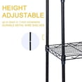 thumbnail image 3 of Simple Deluxe Heavy Duty 6-Shelf Shelving with Wheels, Wire Shelving with Hanging Hooks, Adjustable Storage Units, 17.32" D x 11.42" W x 64.96" H, 6 Tier, Black, 3 of 7