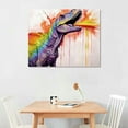 thumbnail image 2 of GOSMITH Watercolor Dinosaur Canvas Wall Art Home Decoration Canvas Printing Posters Artwork Art Printed Picture Gifts Home Decor Living Room Bedroom, 2 of 4