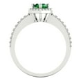 thumbnail image 4 of Solitaire with Accents Engagement Ring for Women - 0.755ct Simulated Emerald in 14K White Gold Promise Ring, 4 of 6