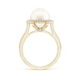 thumbnail image 2 of ANGARA Freshwater Cultured Pearl Halo Ring with Milgrain in 14K Yellow Gold for Women | June Birthstone, Birthday, Anniversary, Jewelry Gift for Women | Pearl Ring, 2 of 8