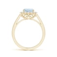 thumbnail image 2 of ANGARA Natural Cushion 1.4 ct Aquamarine Engagement Ring with Diamond Halo in 14K Yellow Gold for Women (Size-7mm) | March Birthstone, Anniversary, Jewelry Gift for Women | Natural Aquamarine Ring, 2 of 8