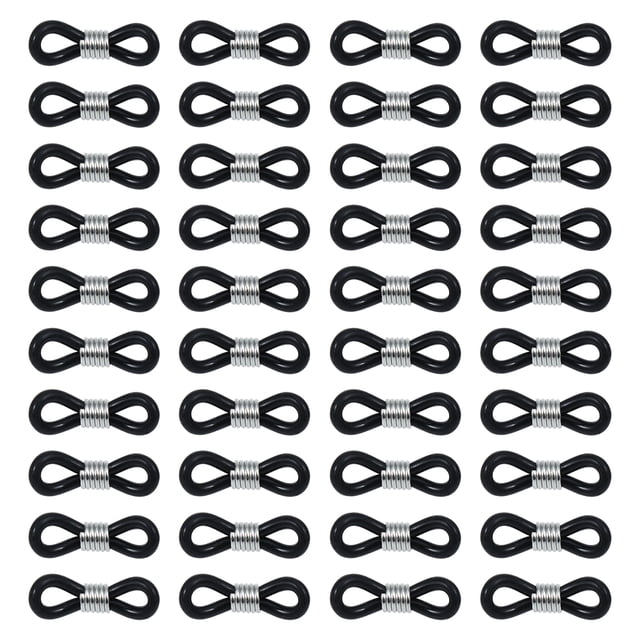 Miangastore 100Pcs Black Round Eyeglass Strap Holder Loop for Non-slip and Adjustable Use in Everyday Life