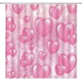 thumbnail image 2 of Valentine''s Day Shower Curtain Falling Red Heart Love Couple Romantic Fabric Bathroom Curtains Decor Set with Hook(72" WX72 H), 2 of 3