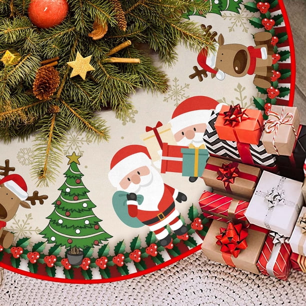 Ganfancp Christmas Tree Skirt Christmas Decoration Falda Del Árbol de Navidad Christmas Tree Decoration Ornaments Ofertas y Liquidaciones Falda para Árbol de Navidad*1