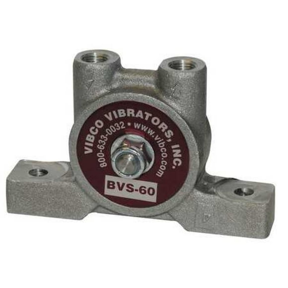 Vibco BVS-60 Silent Pneumatic Turbine Vibrator, 20 lb. Force, 12000 VPM, 4 CFM, 60 psi, Threaded Exhaust, 3" Bolt Pattern