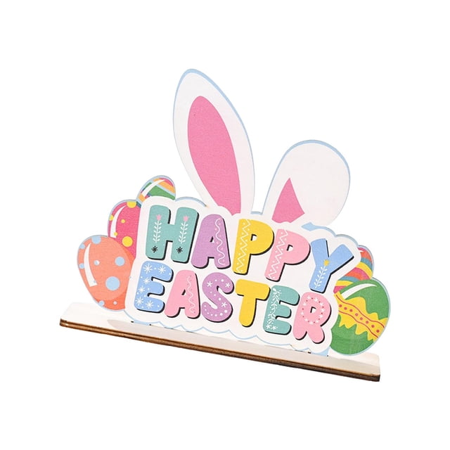 Abbracc Wood Easter Decoration Letter Sign Sculpture Crafts DIY Supplies Rabbit Ornament