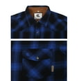 thumbnail image 4 of COEVALS CLUB Men's Flannel Western Pearl Snap Corduroy Lined Plaid Work Long Sleeve Shirts 03 Blue Black 3X-Large, 4 of 5