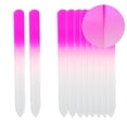 thumbnail image 1 of SIUSIO - Paquete de 10 limas de uñas profesionales de cristal checo, limas de superficie grabadas de doble cara, color degradado de arcoíris para limas y pulidores de uñas acrílicas (rosa), 1 of 5
