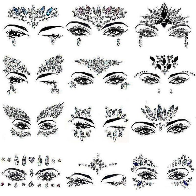 10pcs Face Sticker Diamond Face Decoration Makeup Festival Carnival Party
