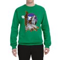 thumbnail image 2 of Eagle and Howling Wolf Americana / American Pride Unisex Crewneck Graphic Sweatshirt, Kelly, 2XL, 2 of 3