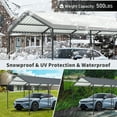 thumbnail image 3 of Kosynda 12x32 FT Heavy Duty Carport with Galvanized Steel Roof and Frame, Metal Car Canopy Large Garage with Anchor Kits for Cars, Trucks, Boats, Grey, 3 of 7