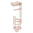 thumbnail image 7 of mDesign Steel Free Standing Toilet Paper Holder Stand and Dispenser - Rose Gold, 7 of 7
