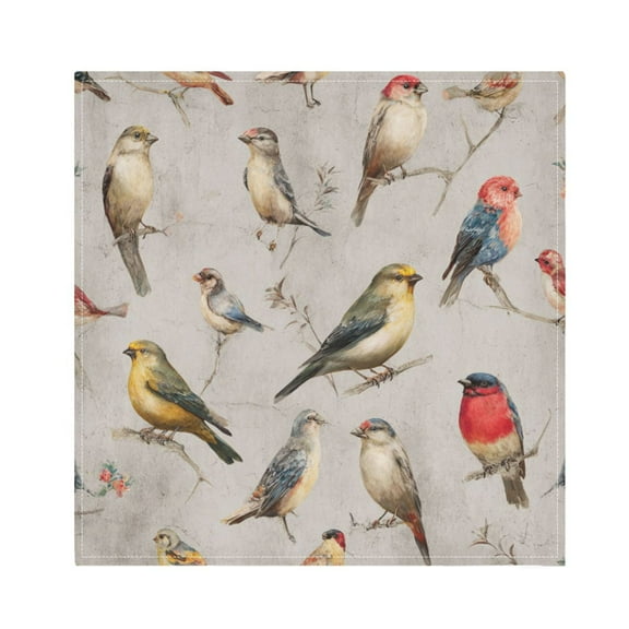 1 Pack 20'' x20" Satin Table Napkins Dinner Napkins for wedding Party Decoration events Birds Pattern