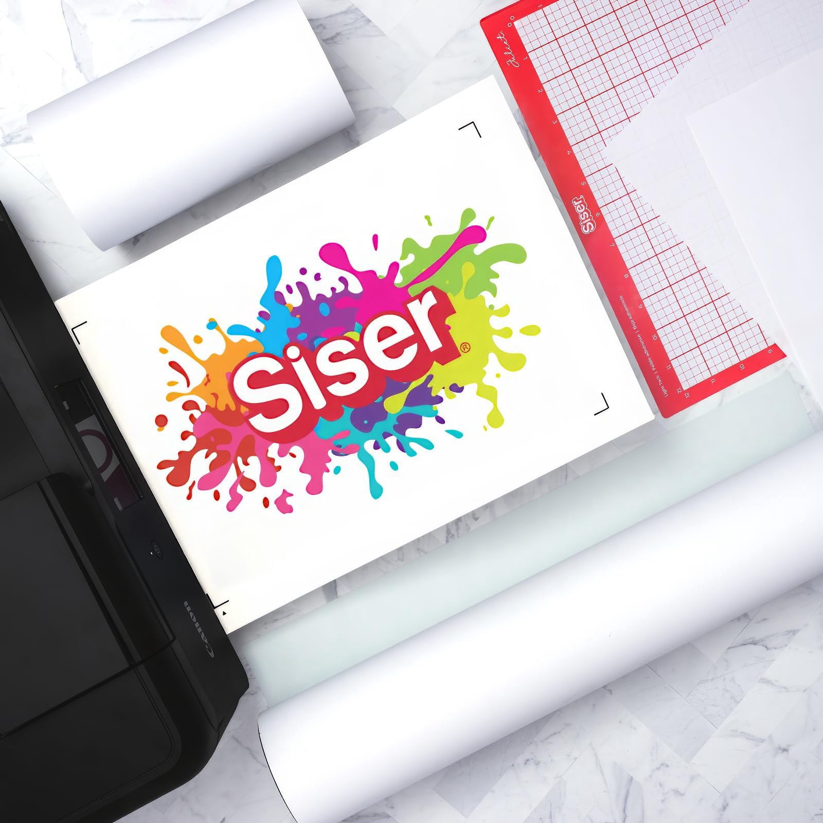 Siser EasyColor DTV, 8.4 x 5yd Roll - Inkjet Printer Compatible Heat Transfer Vinyl - Iron On Direct-to-Vinyl Transfers for T-Shirts, Accessories, and More
