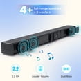 thumbnail image 2 of Barra de sonido GEOYEAO de 2.2 canales y 32 pulgadas con subwoofer dual para Smart TV, 2 of 9