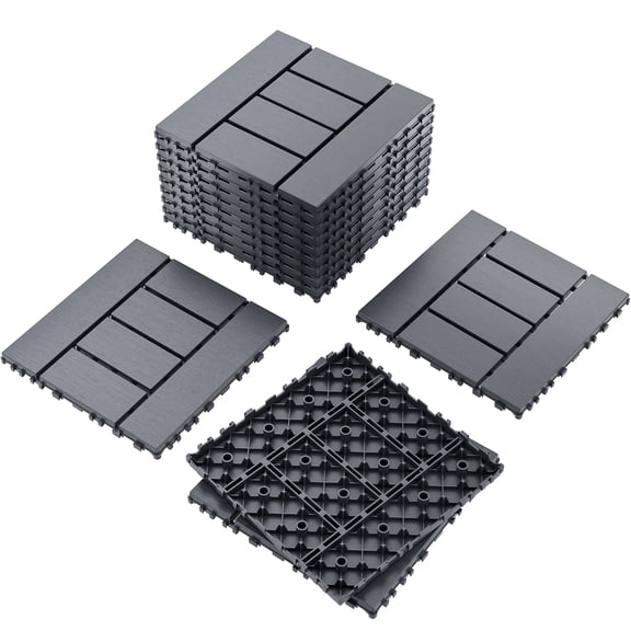 TigBond 12"x12"Floor Tile,Waterproof Interlocking Deck Tiles,Plastic Flooring for Patio,Garage,Balcony | Anti-Slip,Easy DIY Installation