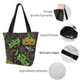 thumbnail image 6 of Gaeub Carnival Mardi Gras3 Printed Tote Bag Grocery Bag Reusable Shoulder Bag with Zip for School Kitchen Park DIY, 6 of 9
