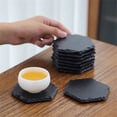 thumbnail image 2 of Table Coaster Decorative Stable Anti-scalding Reusable Home Cafe Restaurant Slate Stone Drink Coaster for Gifts, 2 of 7