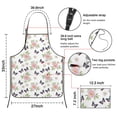thumbnail image 3 of Pioneer Flower Floral Print Pattern Cotton Linen Apron with Pockets, Waterproof Adjustable, 33x27 Inch for Kitchen, Gardening, BBQ, Salon, 3 of 6