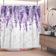 thumbnail image 2 of Violet Floral Shower Curtain Spring Plants Watercolor Botanical Leaves Shower Curtains for Bathroom Spa Bathtubs Waterproof Polyester Shower Curtain with Hooks 72x72 Inches, 2 of 6