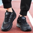 thumbnail image 2 of Men's Mesh Slip on Sneakers Wide Toe Box Breathable Lace Up Non Slip Running Tennis Shoes with Arch Support Black Size 8, 2 of 7
