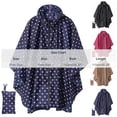 thumbnail image 2 of ZGRBOU Unisex Rain Poncho Fashion Polka Dot Hooded Waterproof Raincoat Lightweight Hiking Packable Rain Jacket, 2 of 4