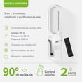thumbnail image 2 of Calefactor, Purificador de aire y Ventilador 3 en 1 Portatil, 10 Velocidades aire, Oscilación 90°C, 3 Niveles de calor hasta 35°C, Silencioso Panel táctil y WIFI AVERA VENTOR06, 2 of 10