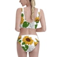 thumbnail image 3 of Picia Plump Sunflower And Sketch Women's High Waisted Bikini Scoop Neck Swimsuit Two Pieces Bathing Suit-Large, 3 of 8