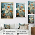 thumbnail image 4 of Designart "Expressive Blue And Orange Zinnias" Zinnias Floater Framed Wall Decor, 4 of 5